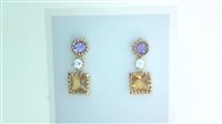 Earrings Woman in Yellow Gold Quarzo AME CIT ZIRC P O/C 3.20 G